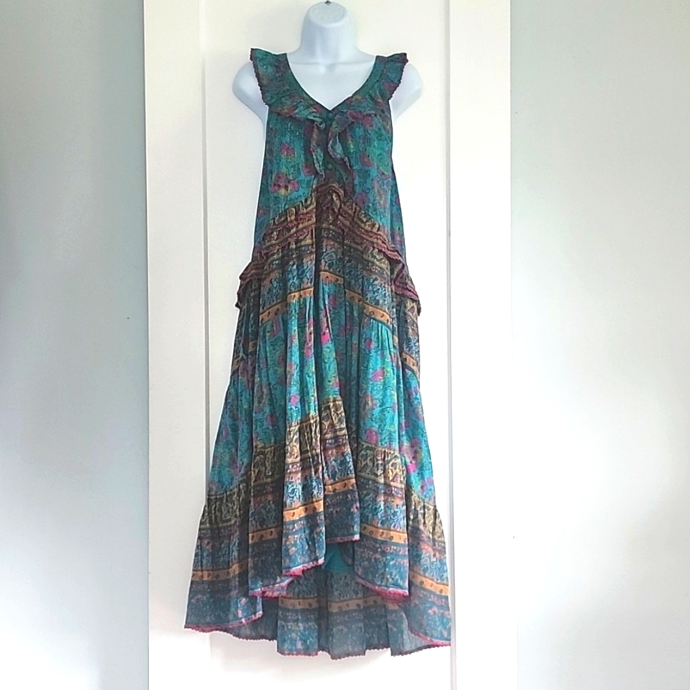 Sundance Turquoise Floral Midi Dress - Picture 3 of 7